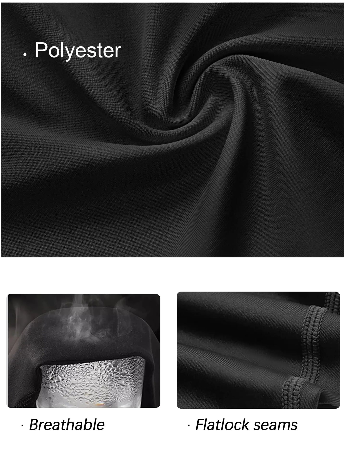 TELALEO 4, 3, 2, 5/1 Pack Boys' Girls' Compression Shirts Youth Long Sleeve Undershirt Sports Moisture Wicking Baselayer X-Large 3black