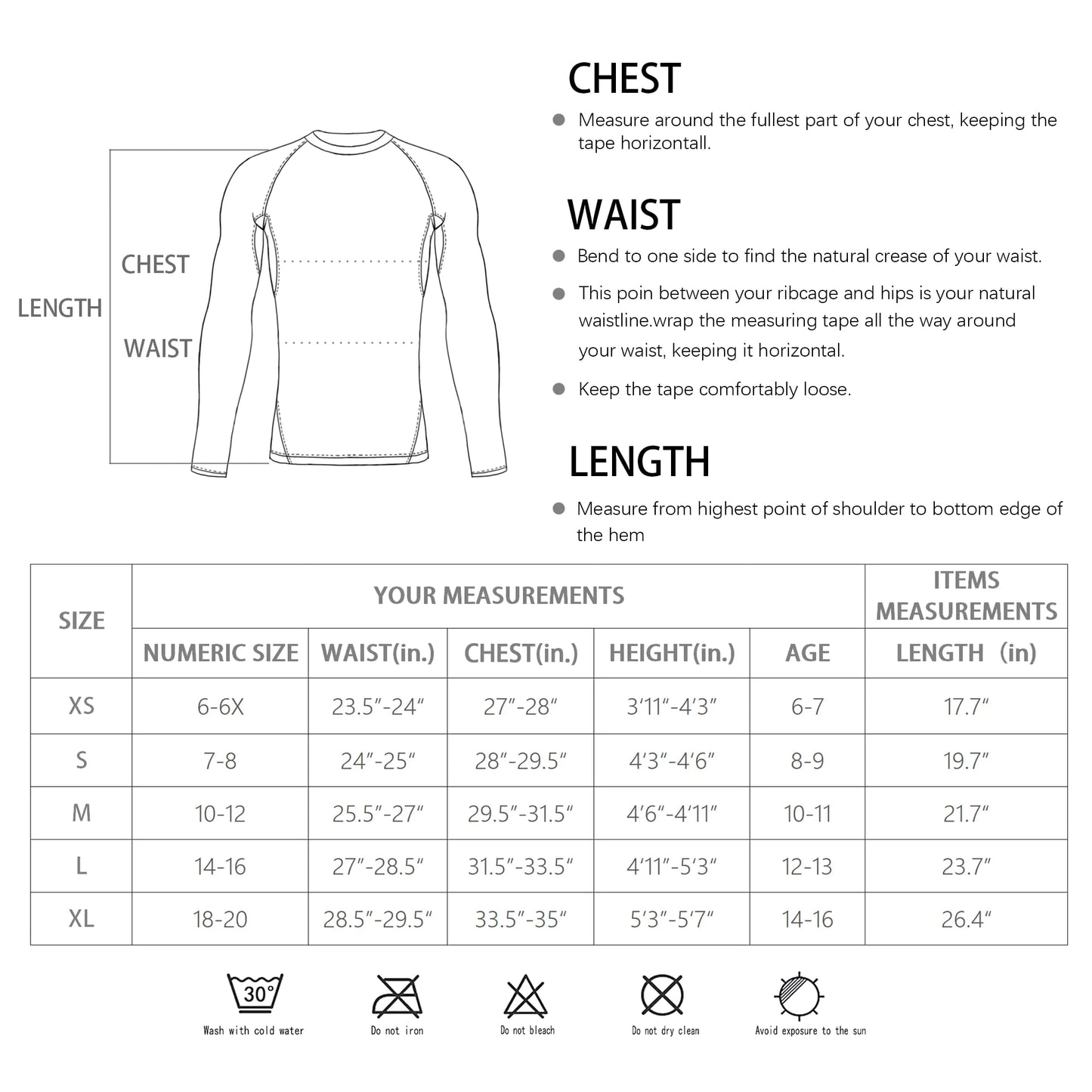 TELALEO 4, 3, 2, 5/1 Pack Boys' Girls' Compression Shirts Youth Long Sleeve Undershirt Sports Moisture Wicking Baselayer X-Large 3black