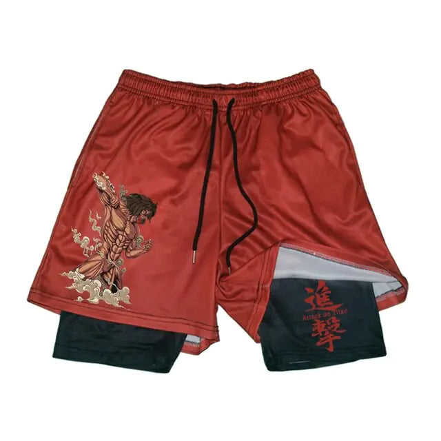 Anime Attack on Titan Gym Shorts Black