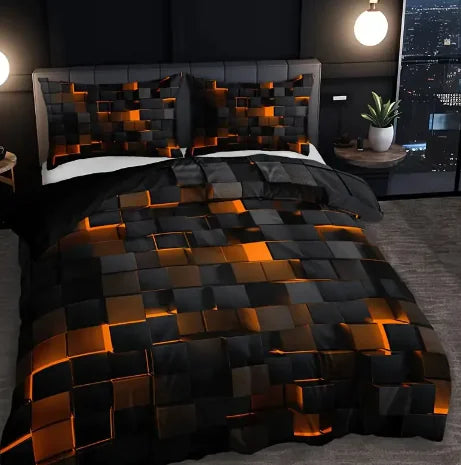 Abstract Grid Series Quilt Cover Digital Bedding