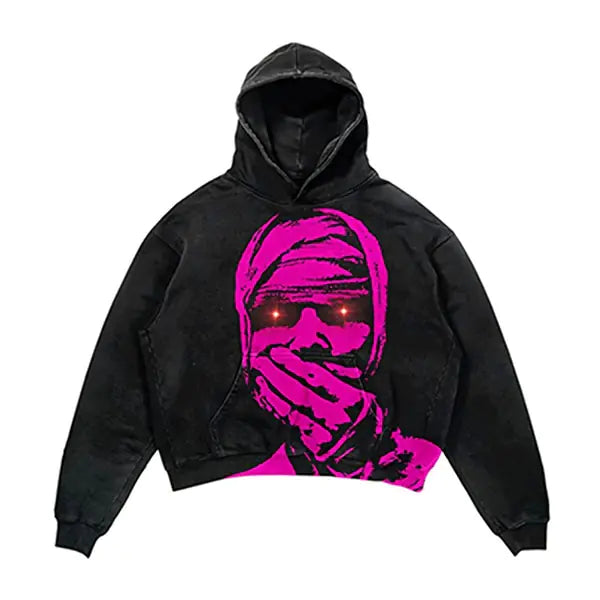 Men's Hip Hop Goth Skull Long Sleeve Oversized Hoodies