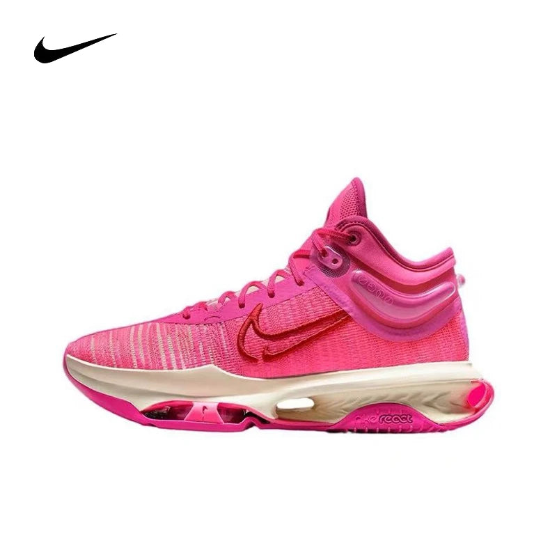Nike Air Zoom G.T. Jump 2 Comfortable Practical Shock Absorbent Anti Slip Mid Top Basketball Shoes Men's Pink