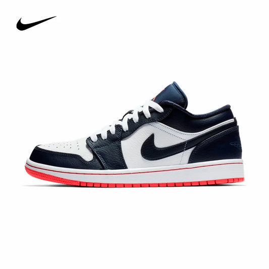 Air Jordan 1 Leather Trendy Retro Shock Absorbent Anti slip Wear resistant Low cut Retro Basketball Shoes for Men