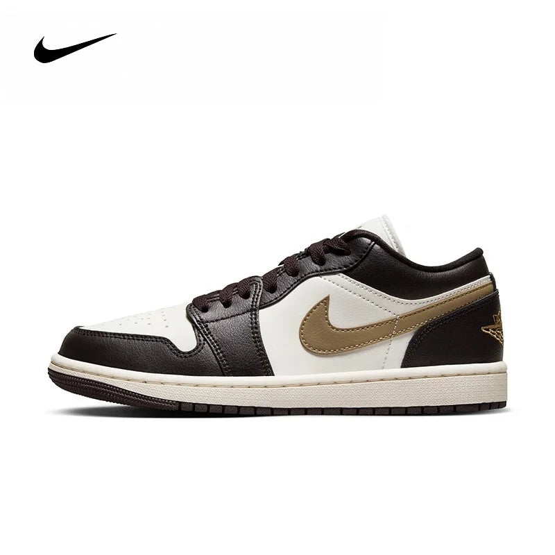 Air Jordan 1 Leather Trendy Retro Shock Absorbent Anti slip Wear resistant Low cut Retro Basketball Shoes for Men