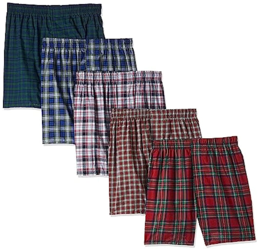 Hanes Men's Big Tartan Boxers-Multiple Packs and Colors Medium Assorted Colors - 5 Pack